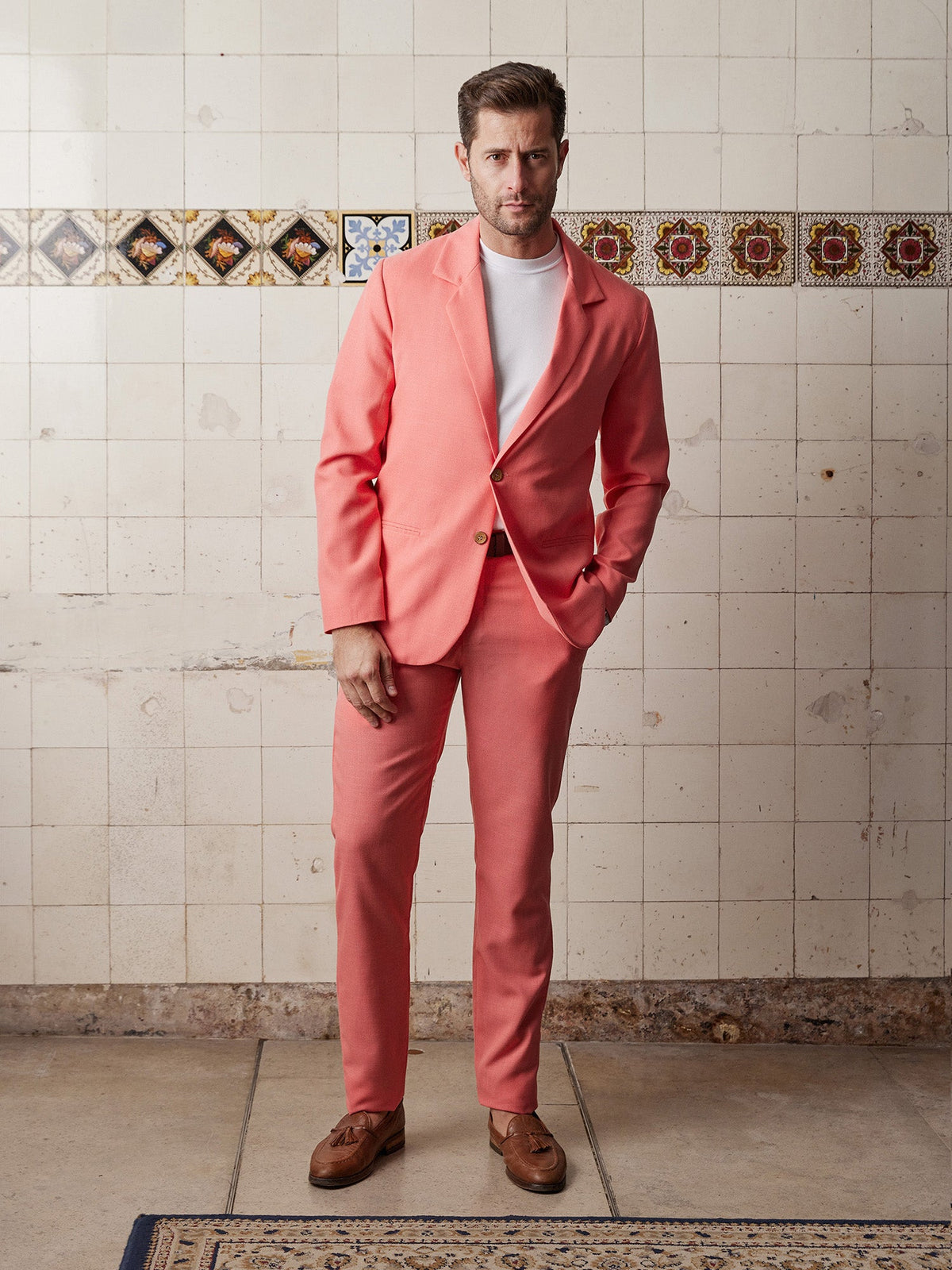 Coral Linen & Silk Trousers - Joe Bananas | Australia