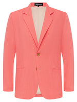 Coral Linen & Silk Jacket