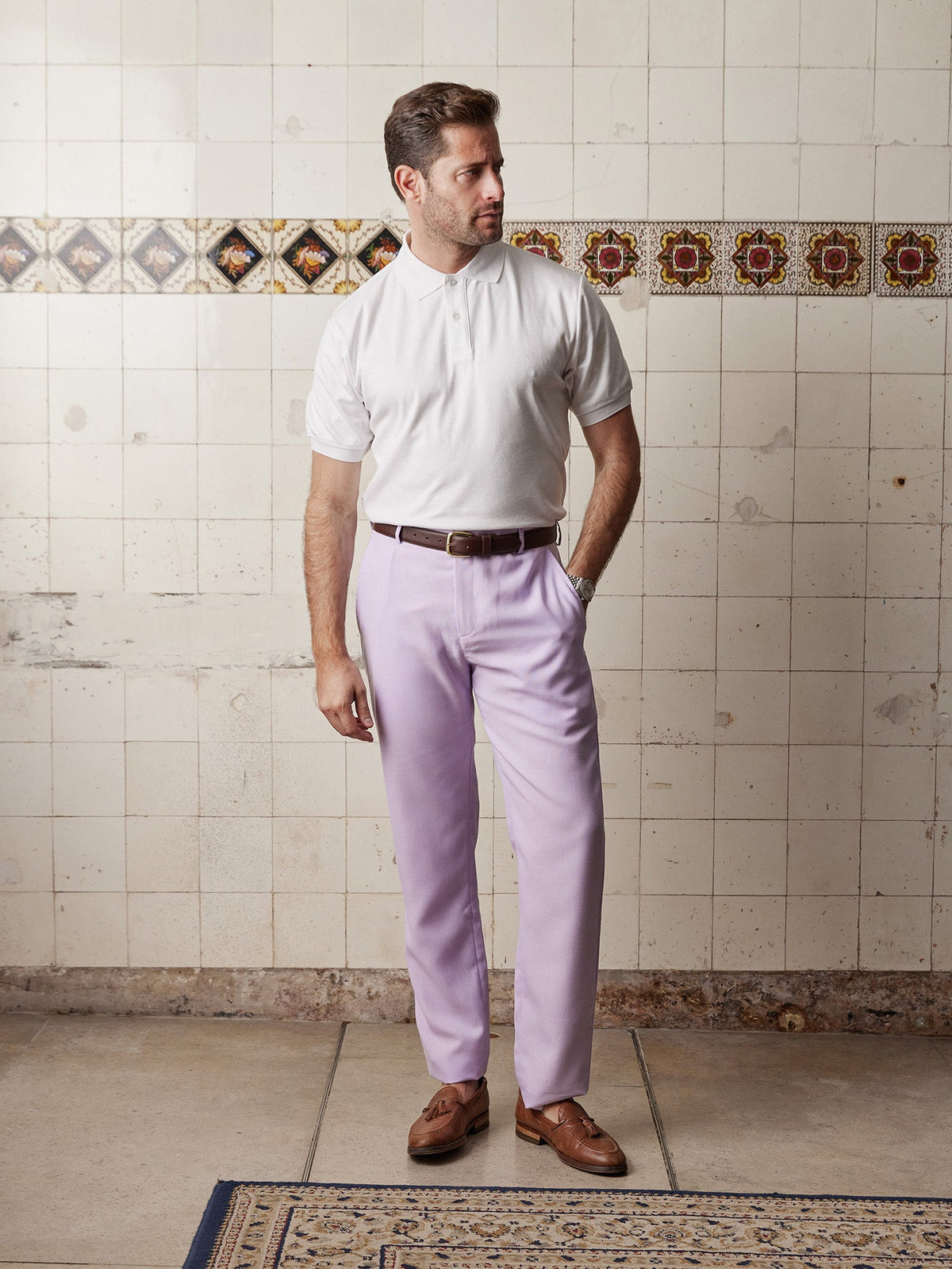 Lilac Linen & Silk Trousers - Joe Bananas | Australia