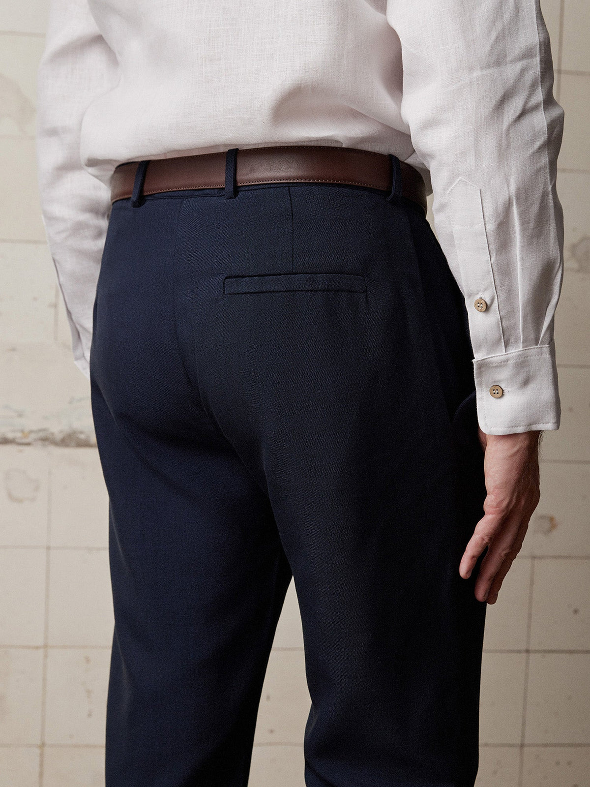 Navy Linen & Silk Trousers - Joe Bananas | Australia