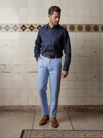 Sky Blue Linen & Silk Trousers - Joe Bananas | Australia