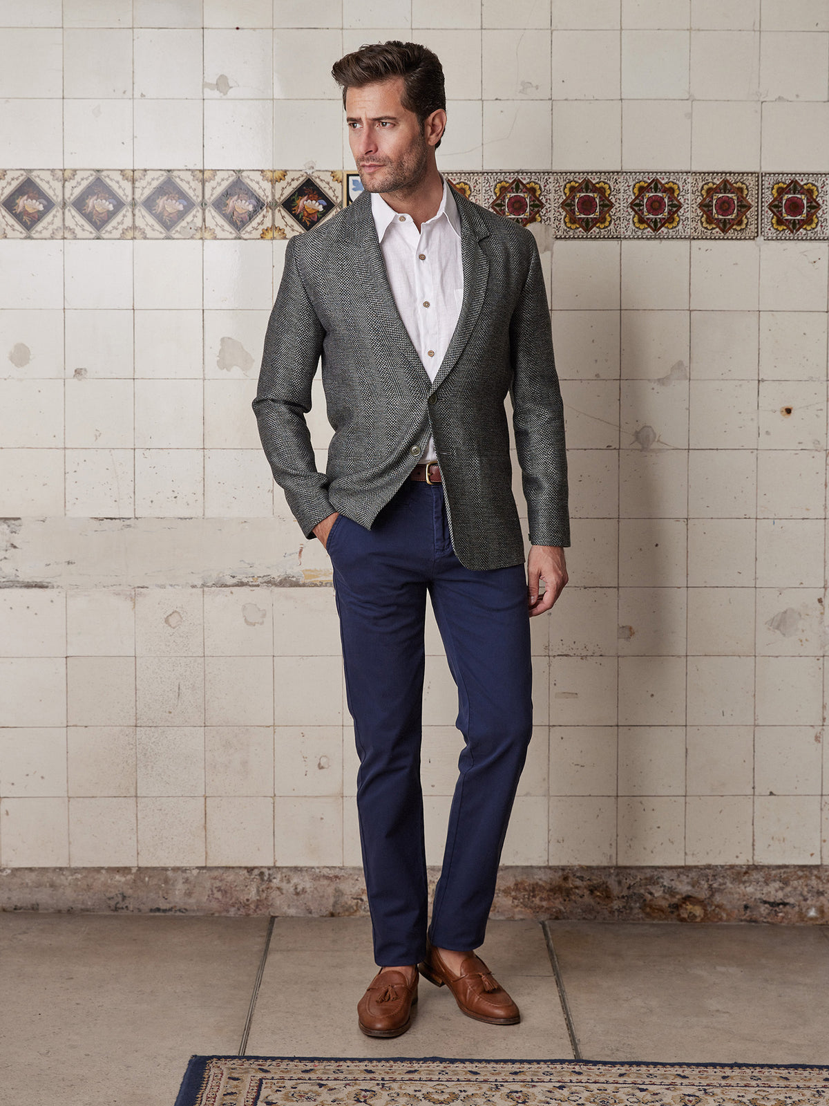 Green Mudstone Herringbone Jacket