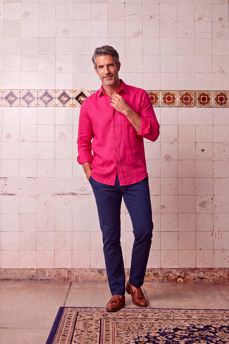 Fuchsia Linen