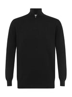 Black Cotton Suri Zip Neck Sweater - Joe Bananas | Australia