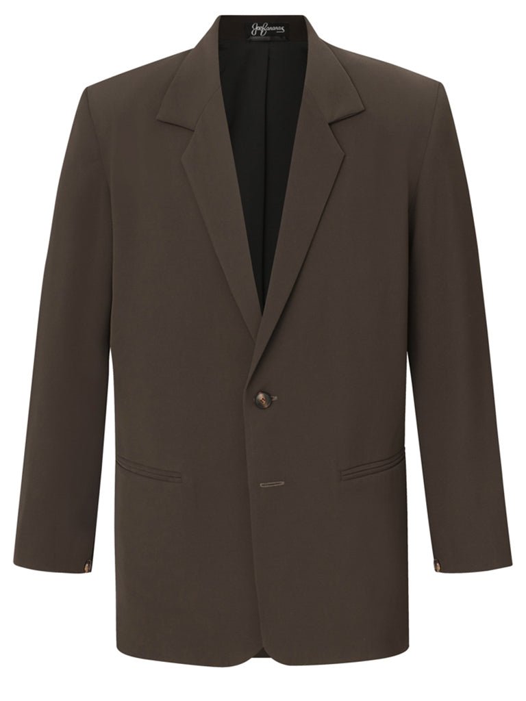 Chocolate Brown Silk Crepe Jacket - Joe Bananas | Australia