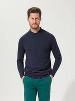 Navy Cotton Suri Polo Sweater - Joe Bananas | Australia