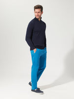 Navy Cotton Suri Zip Neck Sweater - Joe Bananas | Australia