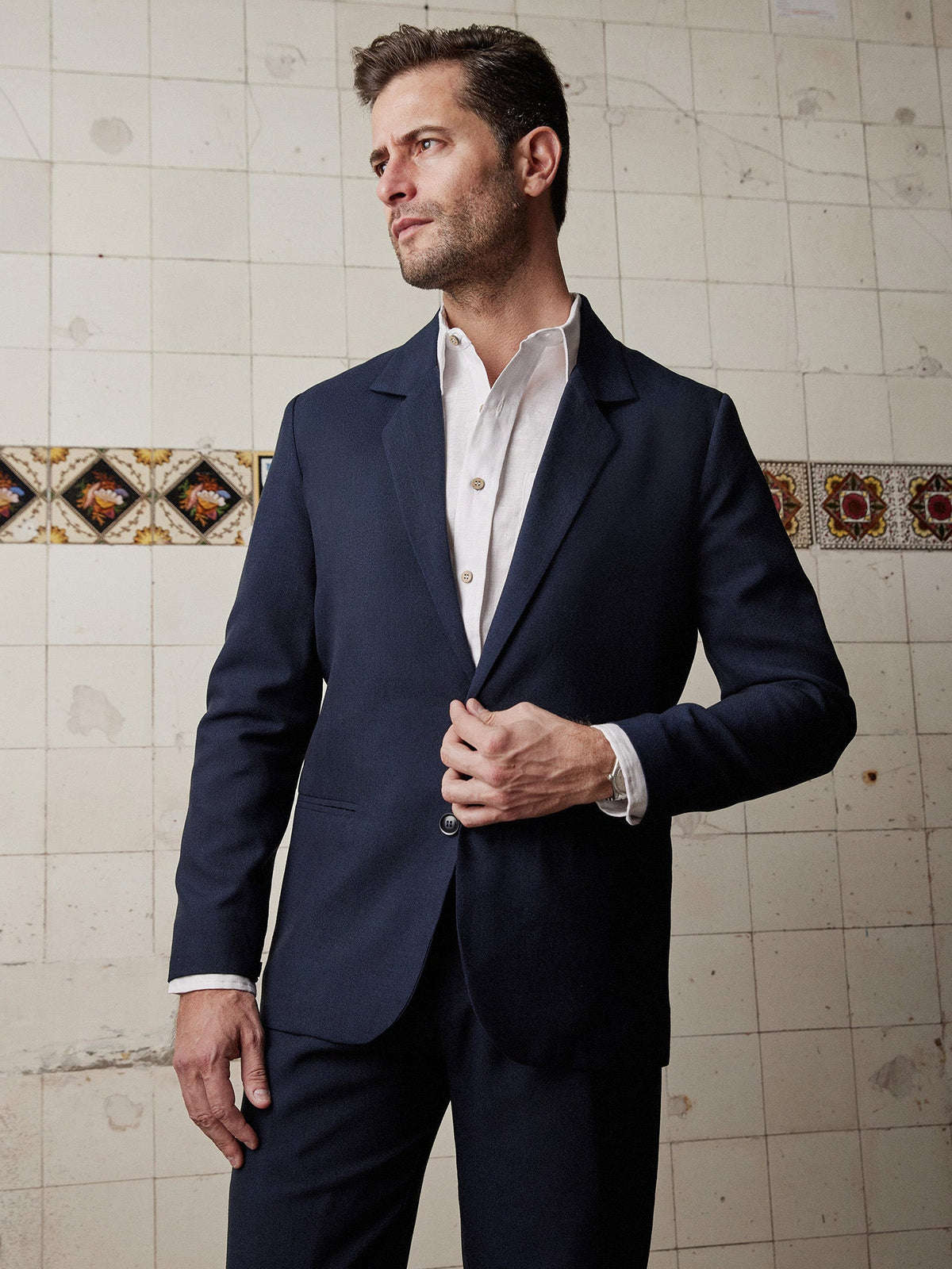 Navy Linen & Silk Jacket - Joe Bananas | Australia