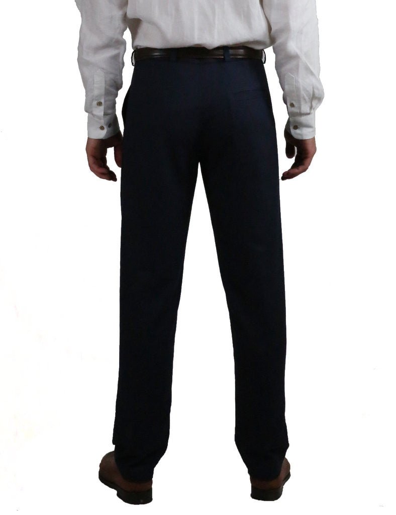 Navy Non Crush Linen Trousers - Joe Bananas | Australia