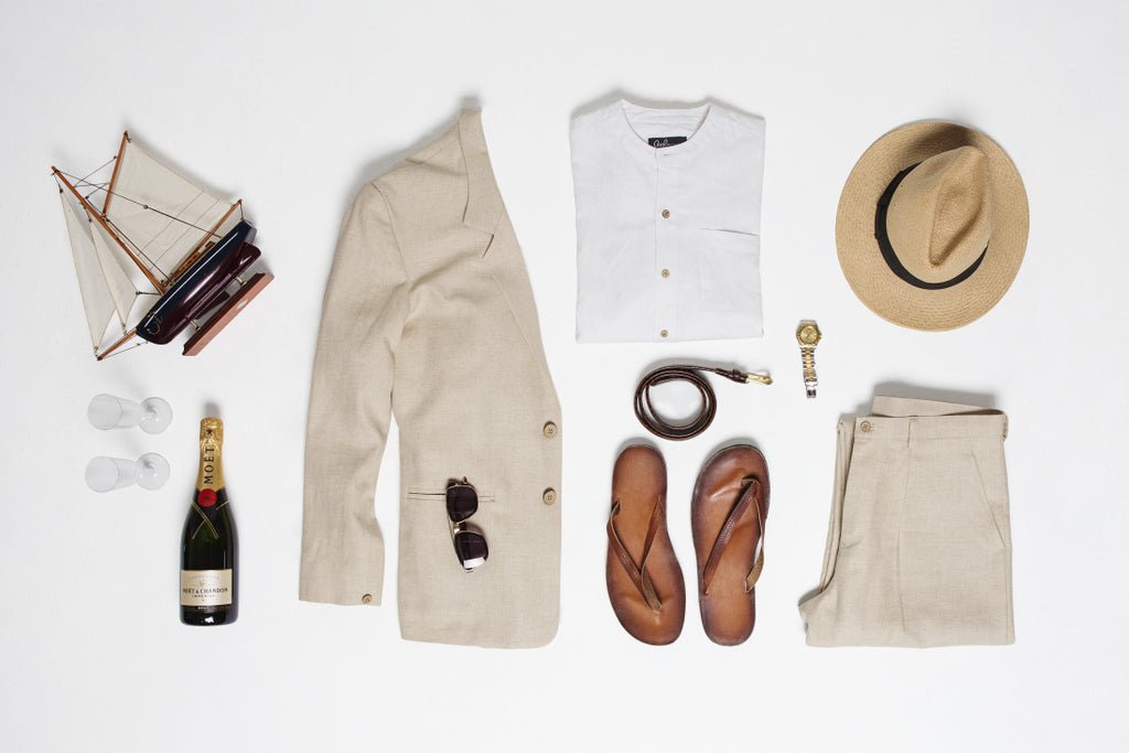 Oatmeal Non Crush Linen Suit - Joe Bananas | Australia