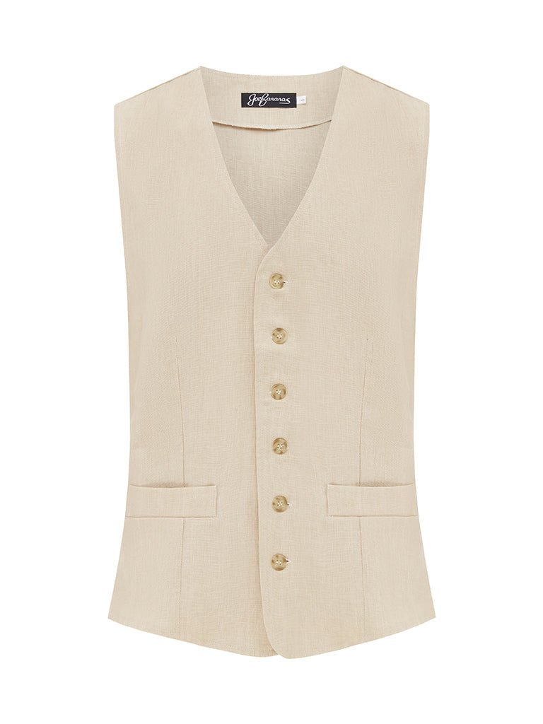 Raw Linen Waistcoat - Joe Bananas | Australia