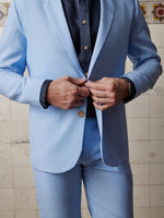 Sky Blue Linen & Silk Jacket - Joe Bananas | Australia