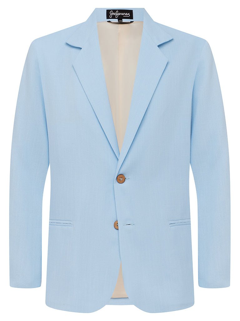 Sky Blue Linen & Silk Jacket - Joe Bananas | Australia