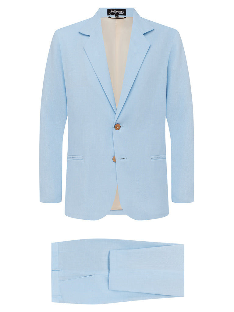 Sky Blue Linen & Silk Suit