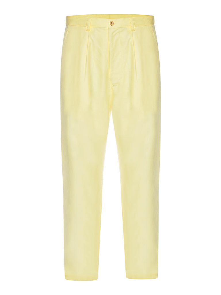 Lemon Spread Linen Trousers