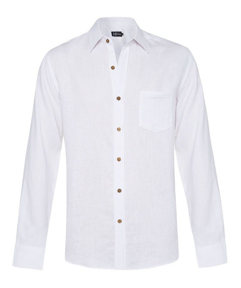 White Linen L/S Shirt - Joe Bananas | Australia