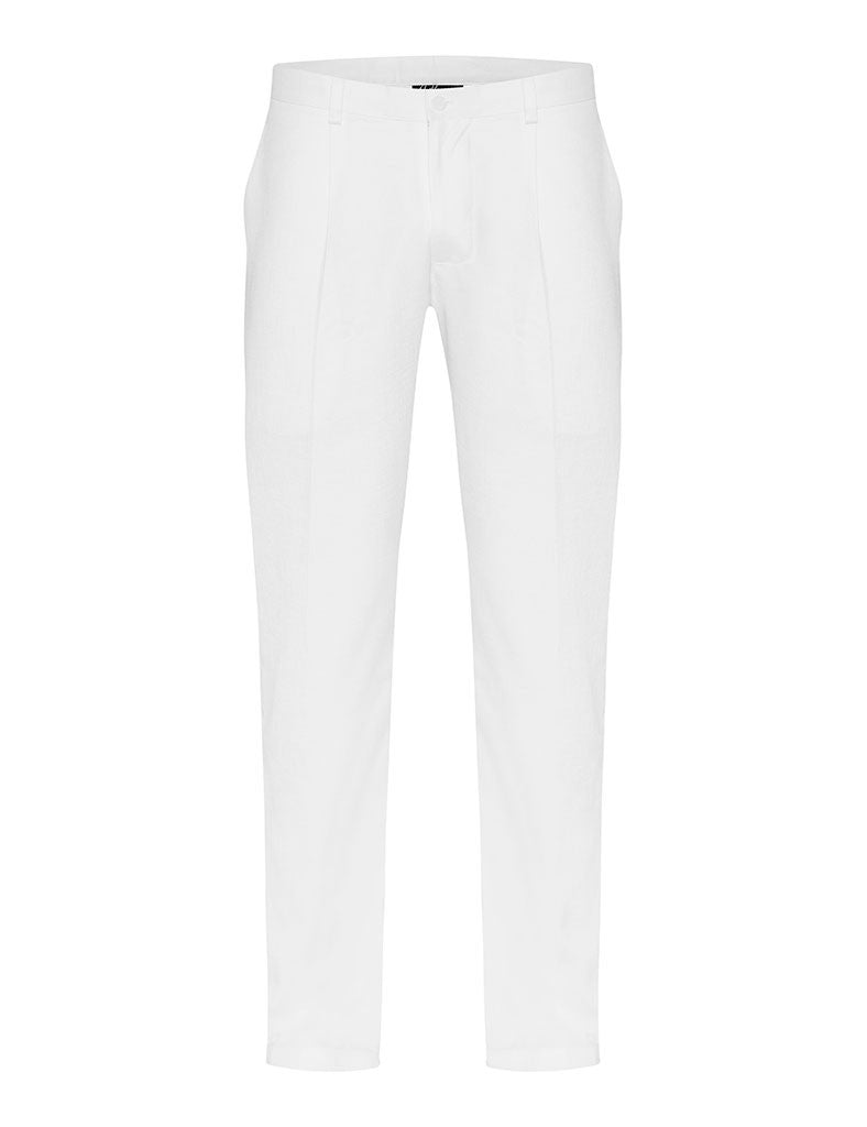 White Non Crush Linen Trousers